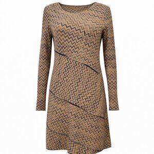 Missoni Wool Knit Dress • Designer Zigzag Pattern • Italian Luxury